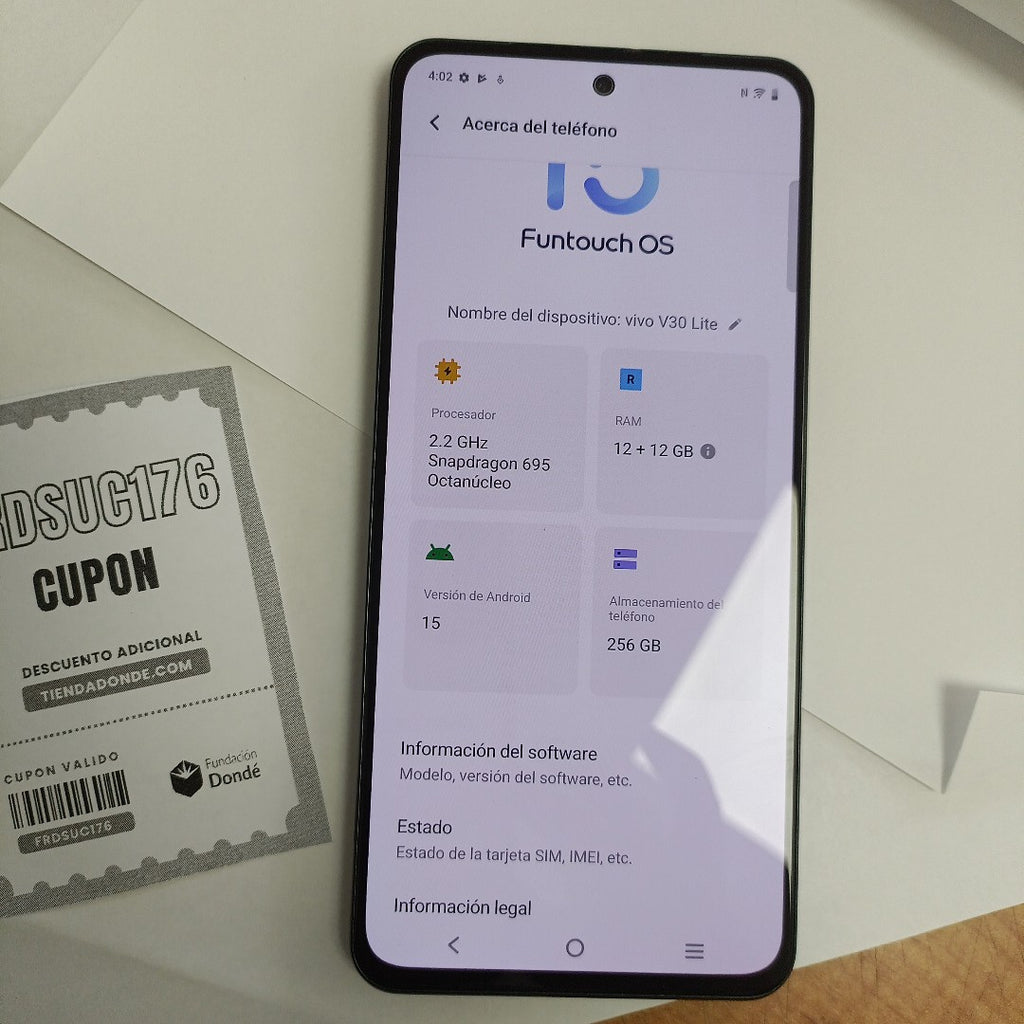 CELULAR VIVO V30 LITE V2314 (2023) 256 GB 12 GB RAM (SEMINUEVO)
