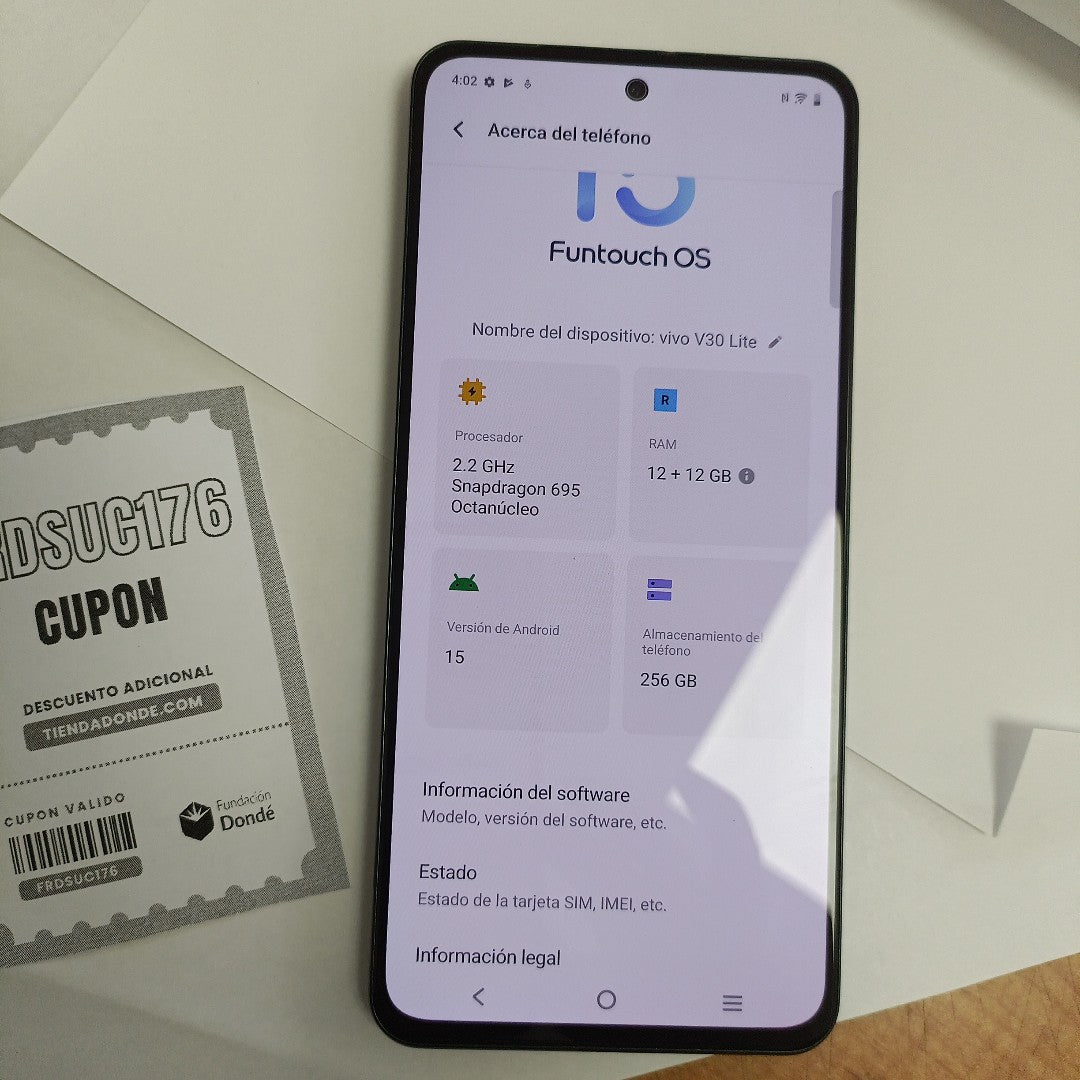 CELULAR VIVO V30 LITE V2314 (2023) 256 GB 12 GB RAM (SEMINUEVO)