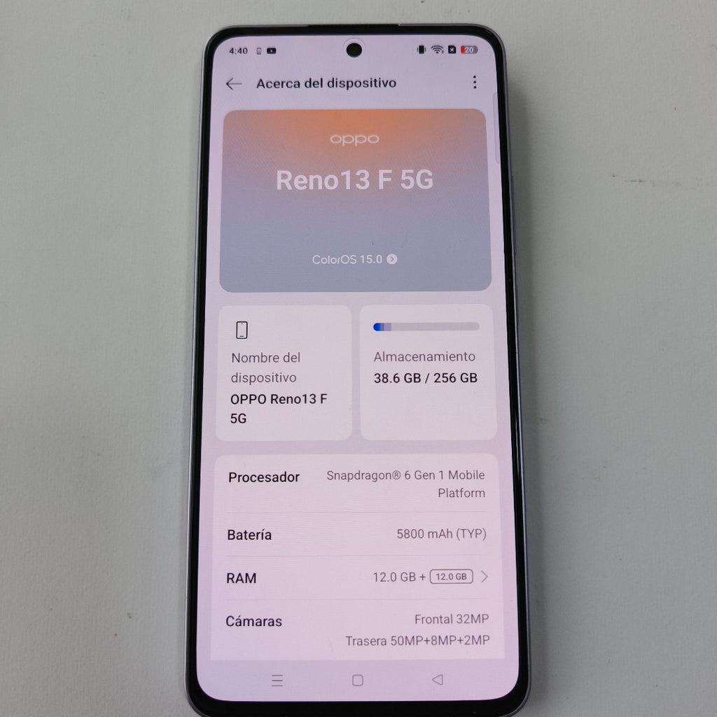CELULAR OPPO  RENO 13F 5G CPH2699 (2025) 256 GB 12 GB RAM (SEMINUEVO)