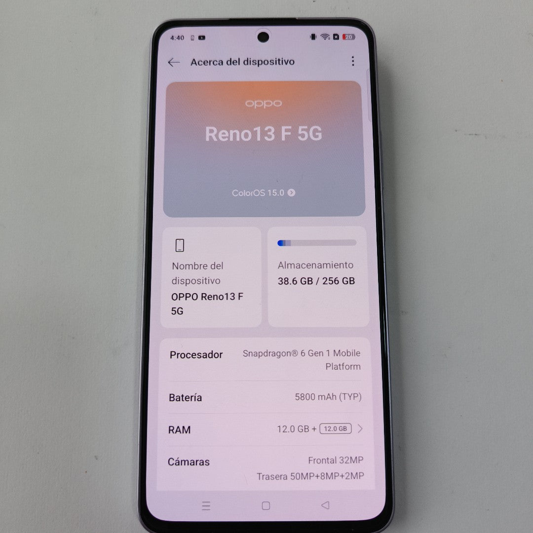 CELULAR OPPO  RENO 13F 5G CPH2699 (2025) 256 GB 12 GB RAM (SEMINUEVO)