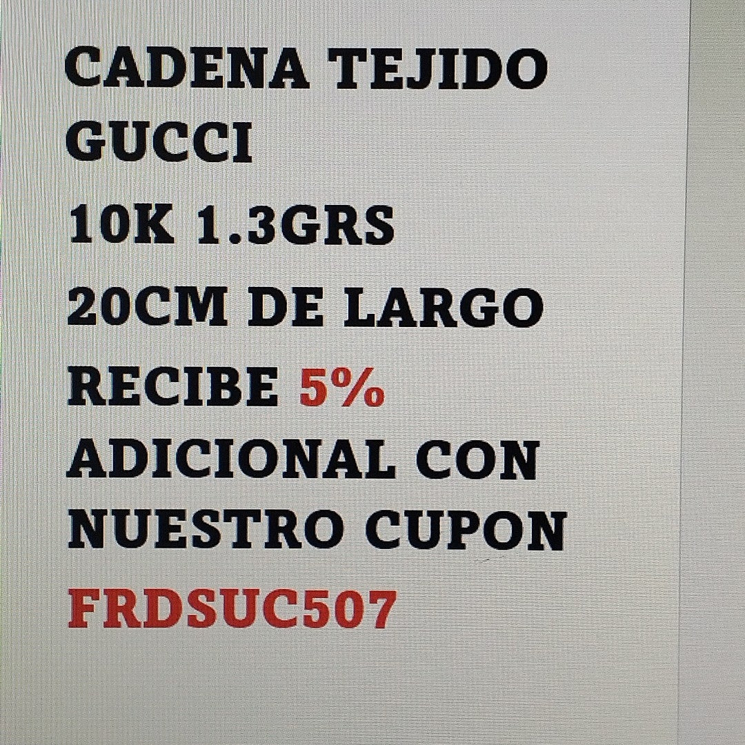 CADENA. ORO. 10 K 1.3 GRMS (SEMINUEVO)