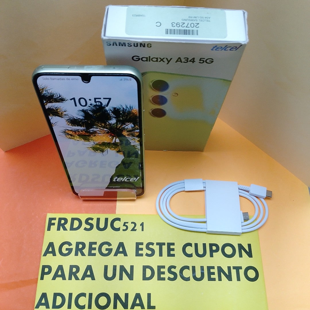 CELULAR SAMSUNG GALAXY A34 5G SM-A346M/N 128 GB 6 GB RAM (SEMINUEVO)