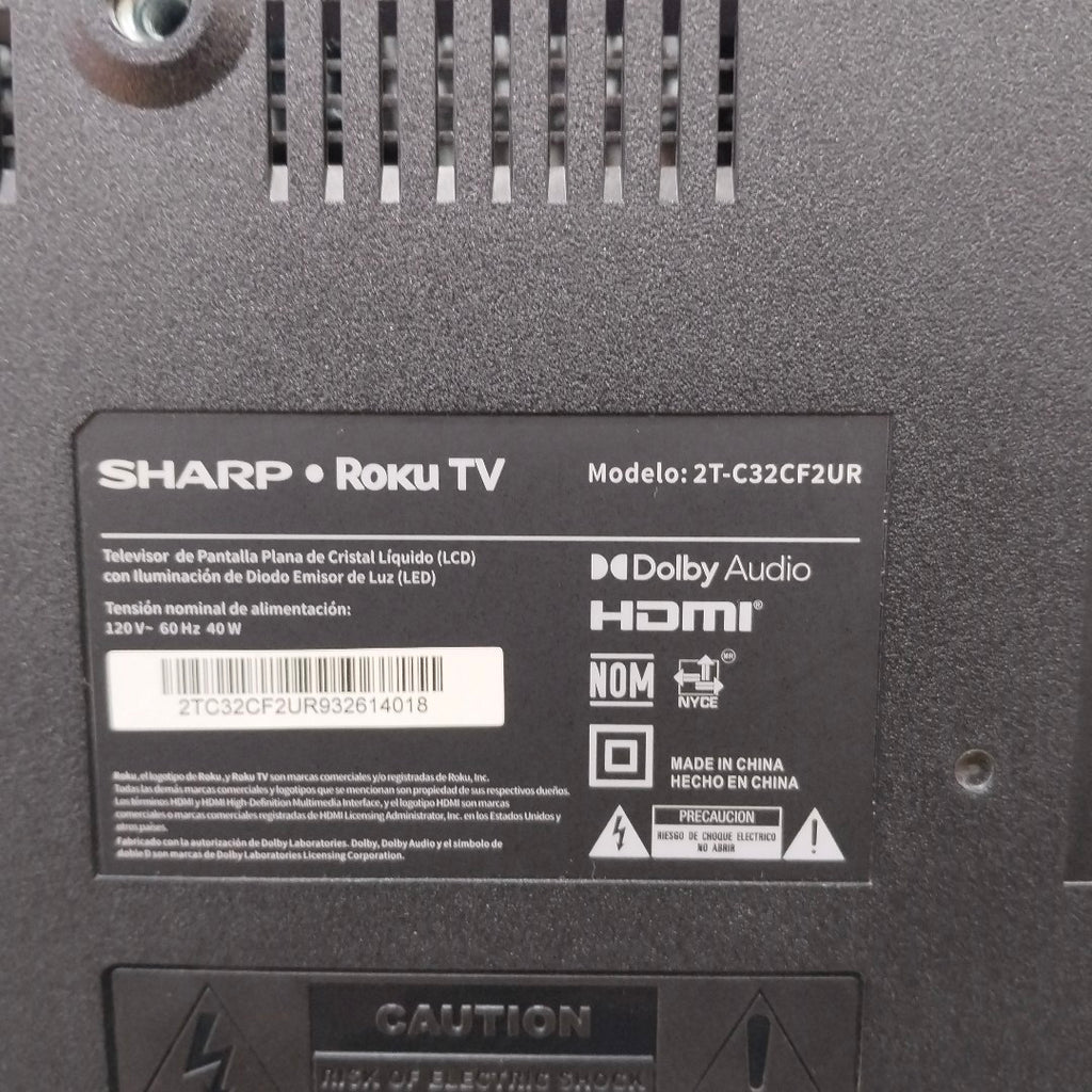 PANTALLA SHARP 2T-C32CF2UR (2020) 32" LED HD (SEMINUEVO)