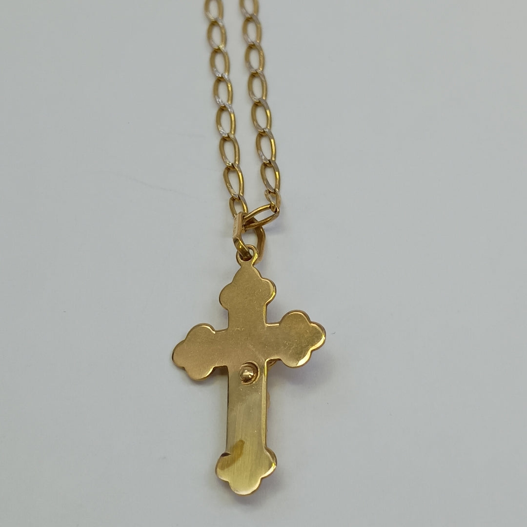 CADENA,CRUCIFIJO ORO 14 K 7,40 GRMS (SEMINUEVO)