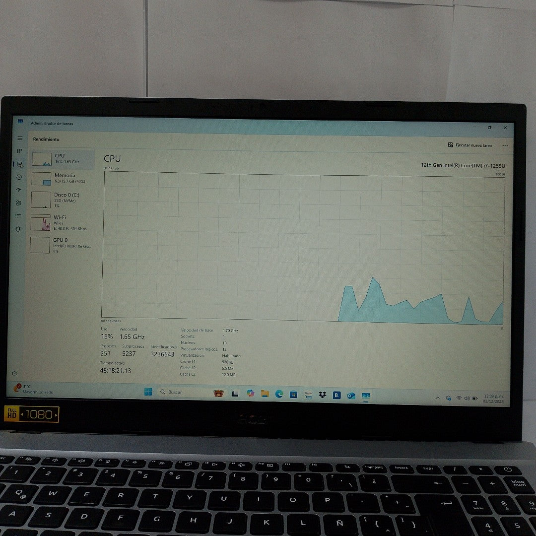 LAPTOP ACER ASPIRE 3 A315-59-73QC (2024) 1 TB SSD 16 GB RAM