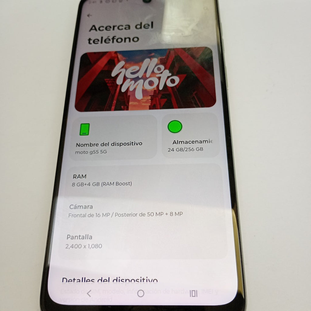 CELULAR MOTOROLA MOTO G55 5G XT2435-1(2024) 256 GB 8 GB RAM (SEMINUEVO)