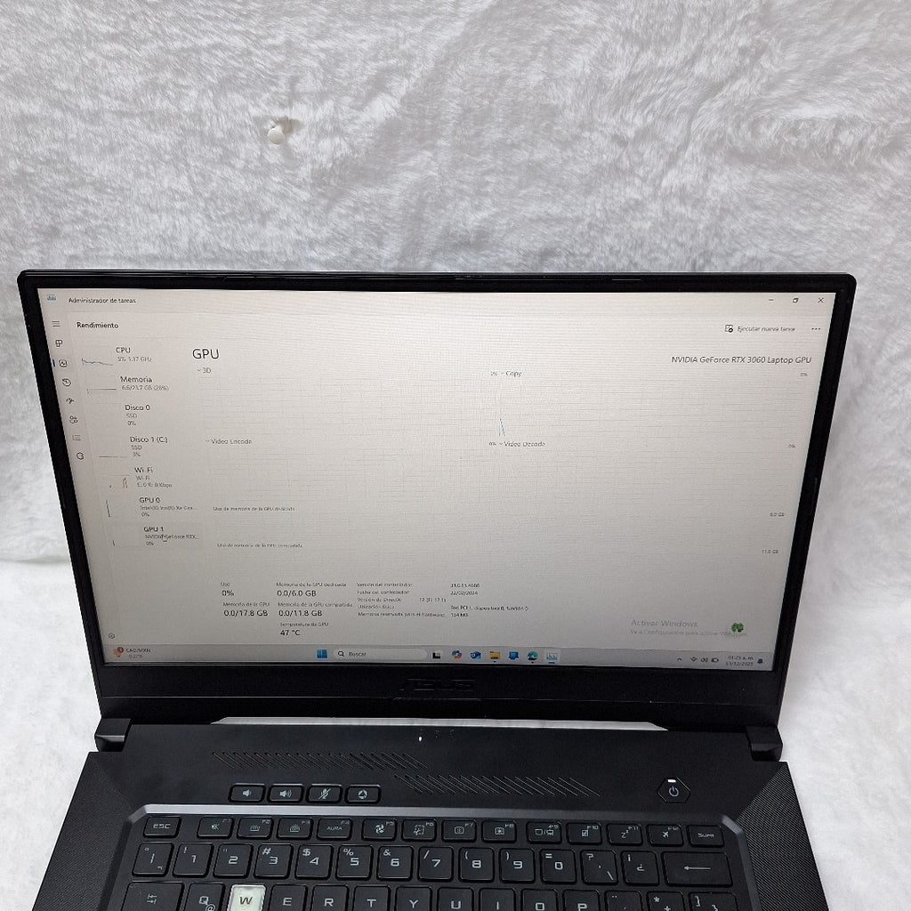 LAPTOP ASUS TUF DASH F15 FX516PC-HN001W (2022) 512 GB SSD 8 GB RAM (SEMINUEVO)