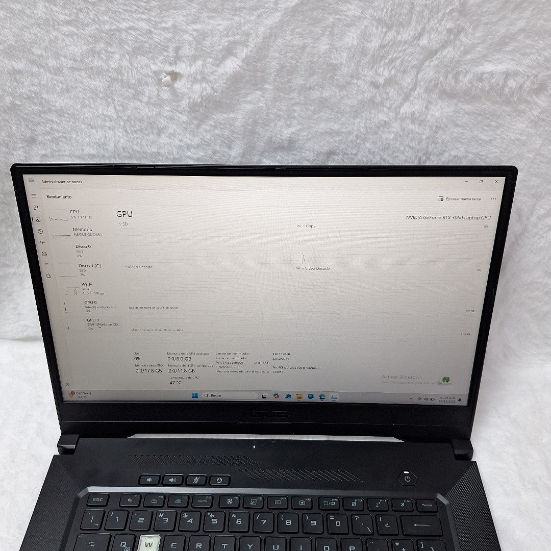 LAPTOP ASUS TUF DASH F15 FX516PC-HN001W (2022) 512 GB SSD 8 GB RAM (SEMINUEVO)