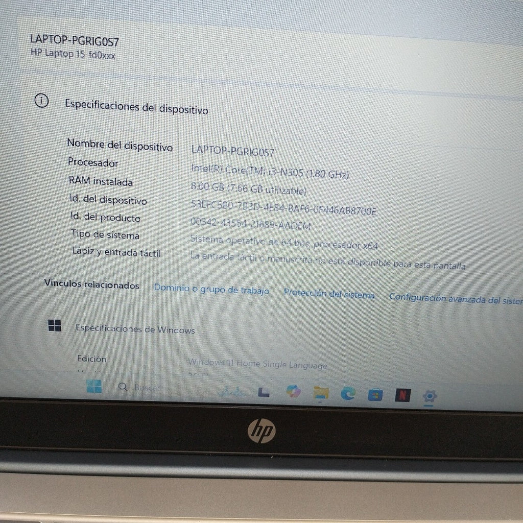 LAPTOP HP 15-FD0231LA (2025) 512 GB SSD 8 GB RAM (SEMINUEVO)