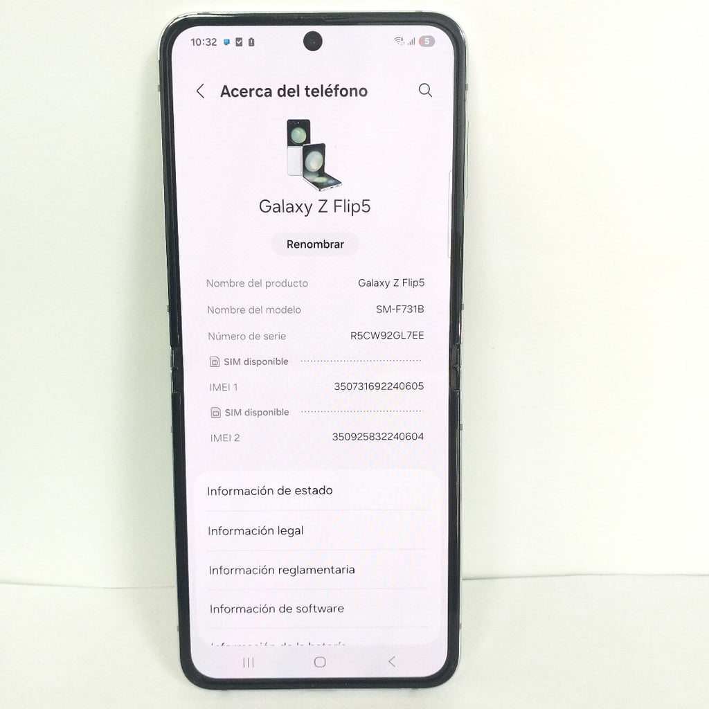 CELULAR SAMSUNG GALAXY Z FLIP 5 SM-F731B (2023) 512 GB 8 GB RAM (SEMINUEVO)