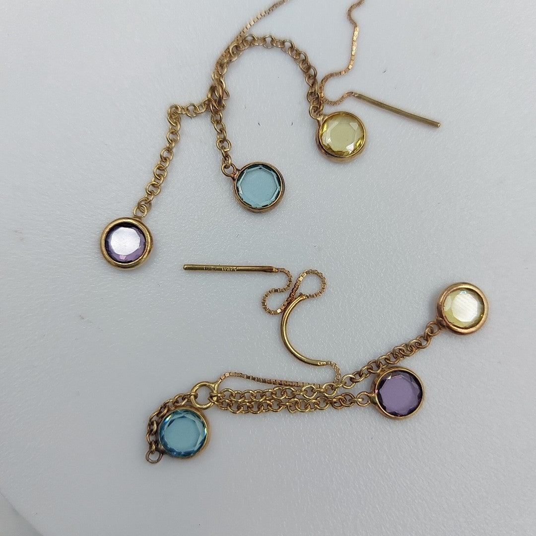 VIOLADORES PAR ORO 14 K 3.6 GRMS (SEMINUEVO)