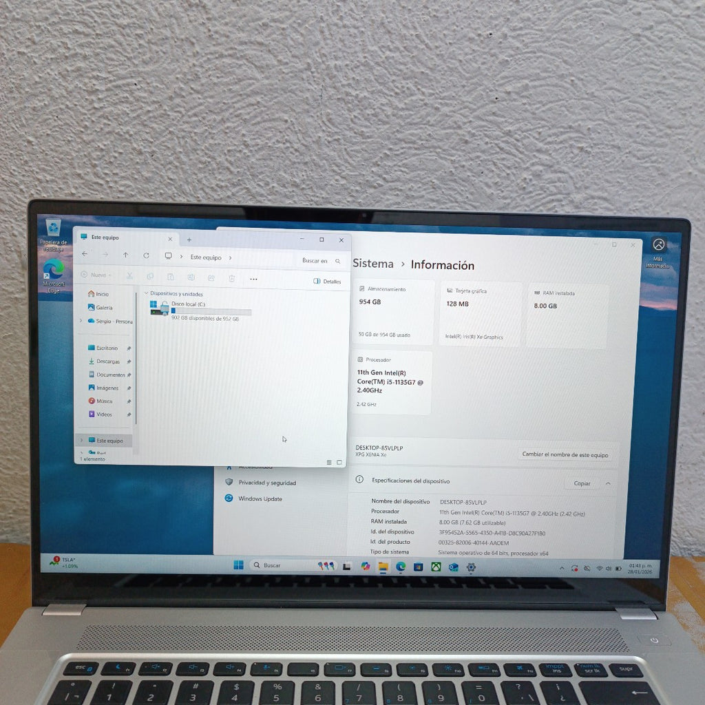 LAPTOP XPG XENIA XE 1 TB SSD 8 GB RAM