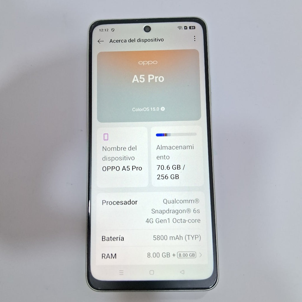 CELULAR OPPO  A5 PRO CPH2711 (2025) 256 GB 8 GB RAM (SEMINUEVO)
