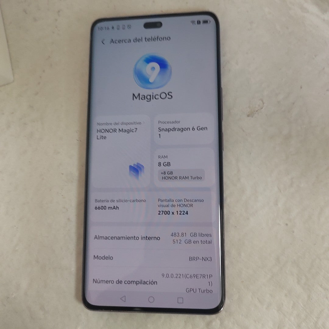 CELULAR HONOR MAGIC 7 LITE BRP-NX3 (2025) 512 GB 8 GB RAM (SEMINUEVO)