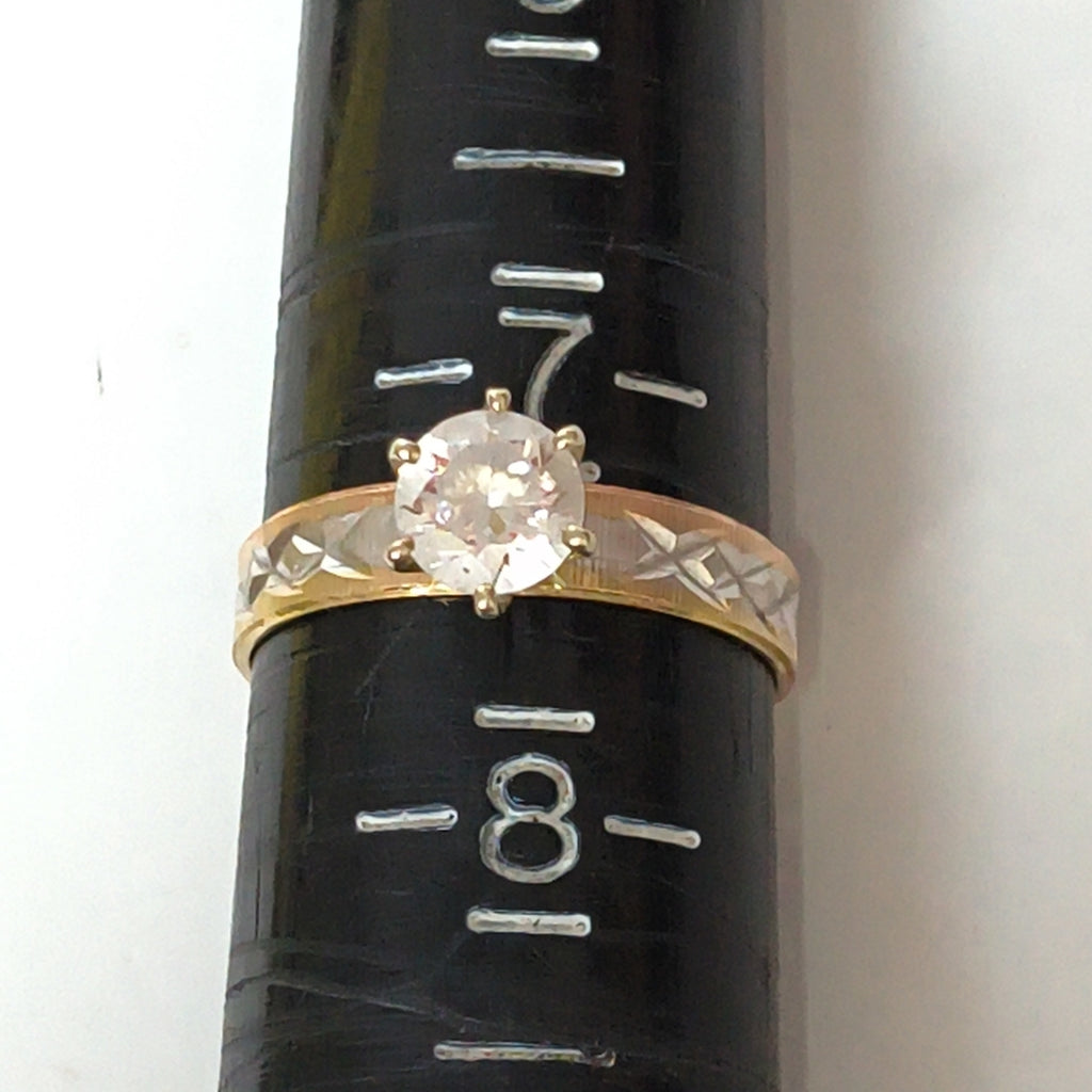 SOLITARIO ORO COMBINADO 14 K 2,40 GRMS (SEMINUEVO)