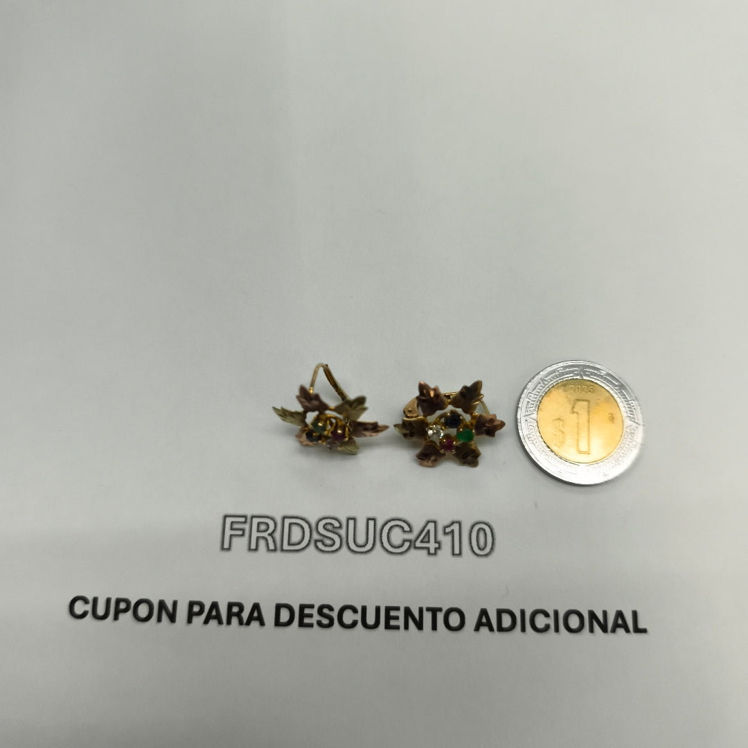 ARETES PAR ORO,RODIADO 8 K 2,20 GRMS (SEMINUEVO)