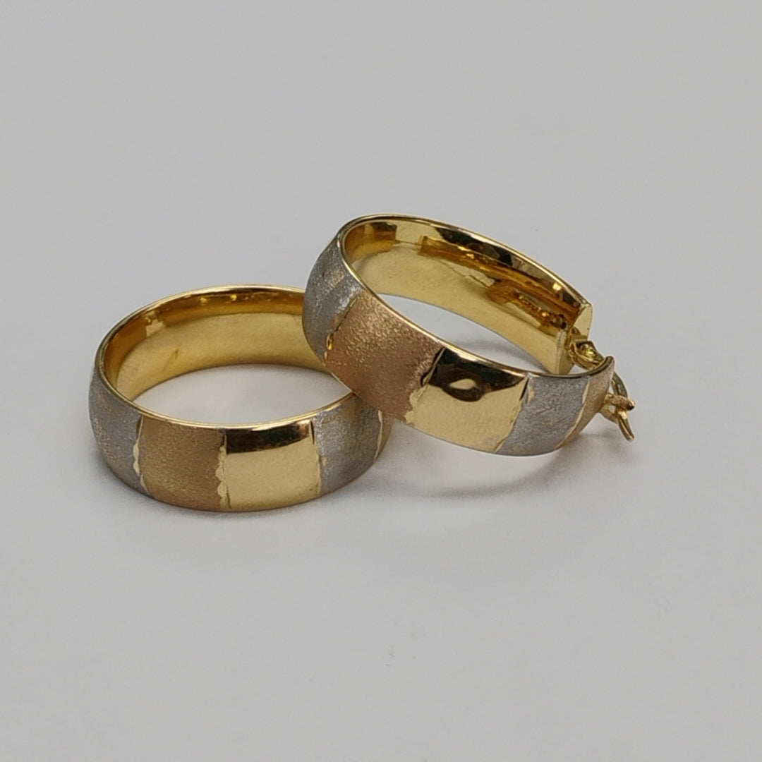 ARRACADAS PAR ORO, RODIADO 14 K 3.3 GRMS (SEMINUEVO)