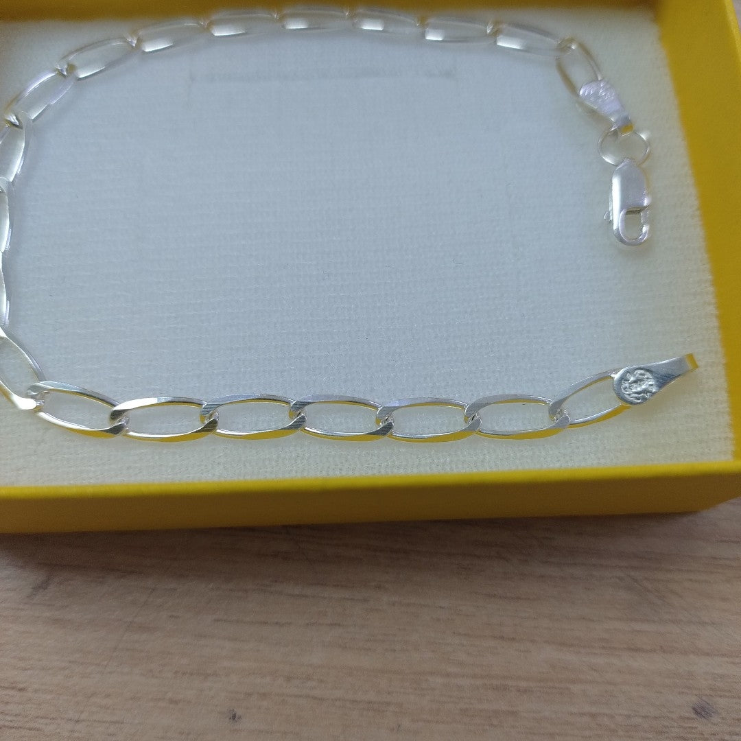 PULSERA TEJIDO ESLABONES PLATA .925 18 CM 3.7 GR (NUEVO)