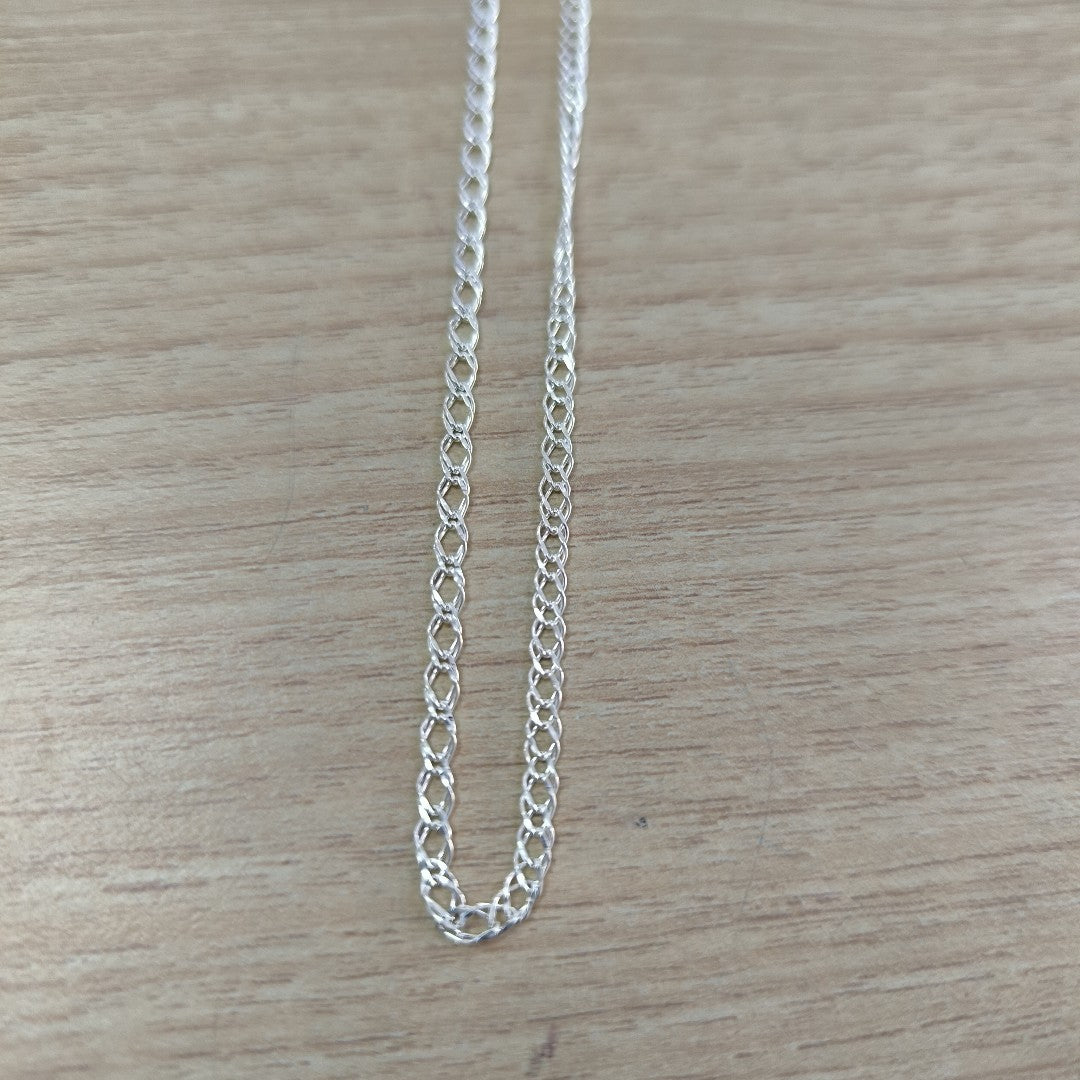 CADENA TEJIDO ESLABONES PLATA .925 55 CM 3.8 GR (NUEVO)