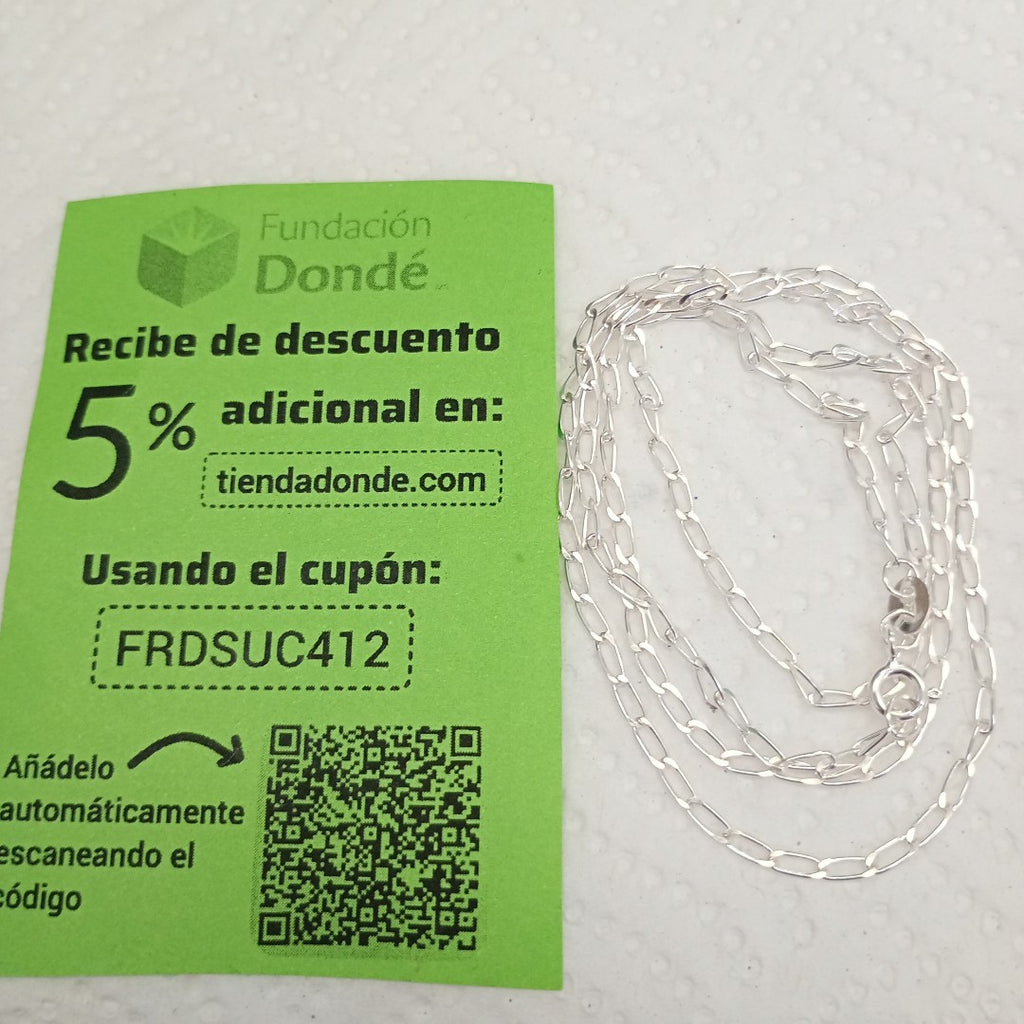CADENA TEJIDO ESLABONES PLATA .925 55 CM 2.9 GR (NUEVO)