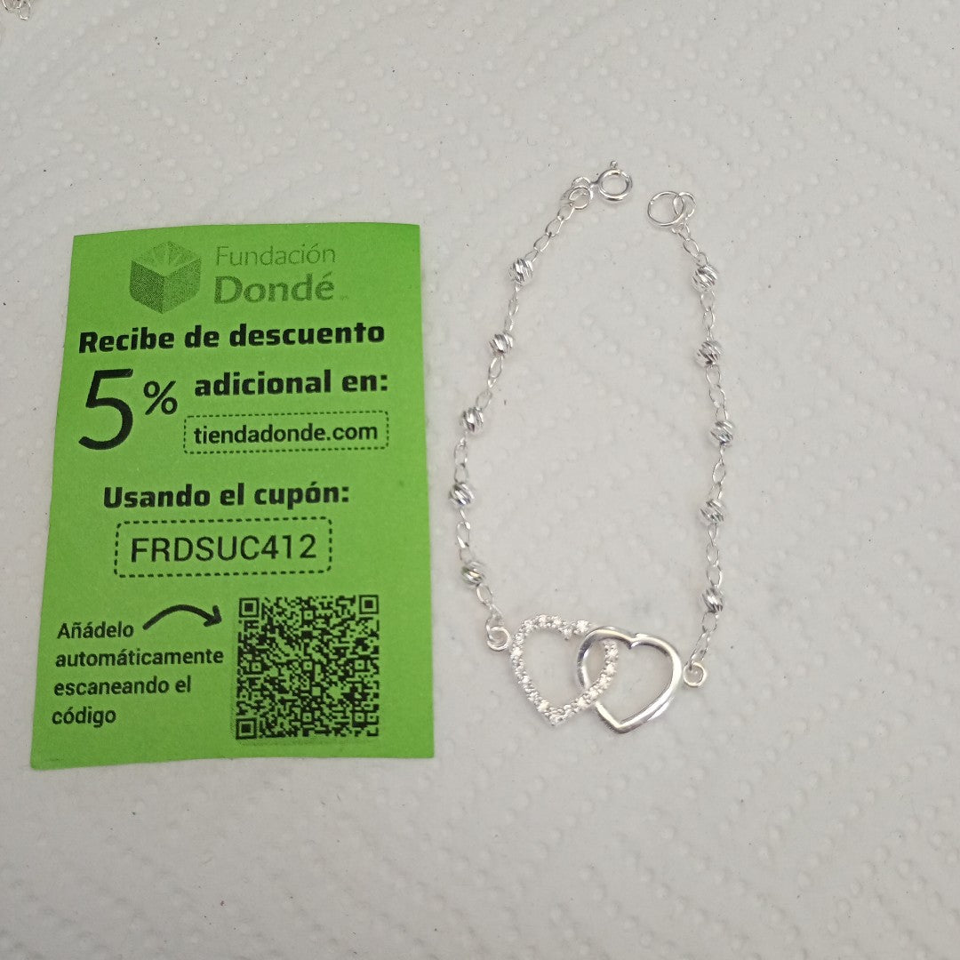 PULSERA TEJIDO TEJIDO ESPECIAL PLATA .925 18 CM 4.1 GR (NUEVO)