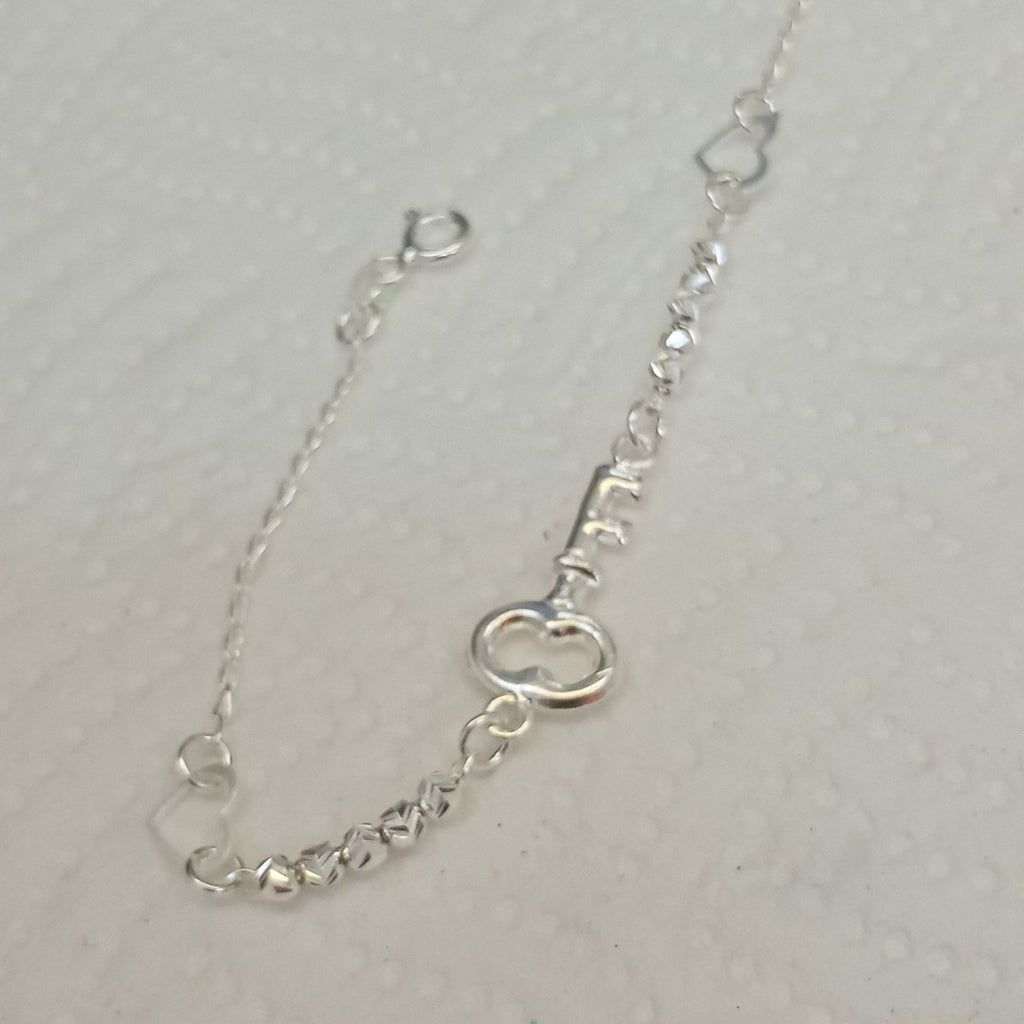 PULSERA TEJIDO LLAVE PLATA .925 18 CM 2.4 GR (NUEVO)