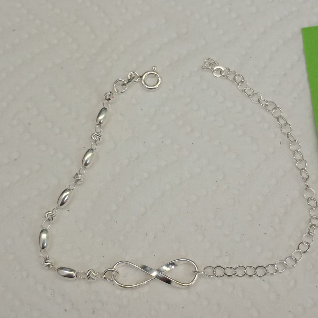 PULSERA TEJIDO INFINITO PLATA .925 18 CM 2.3 GR (NUEVO)