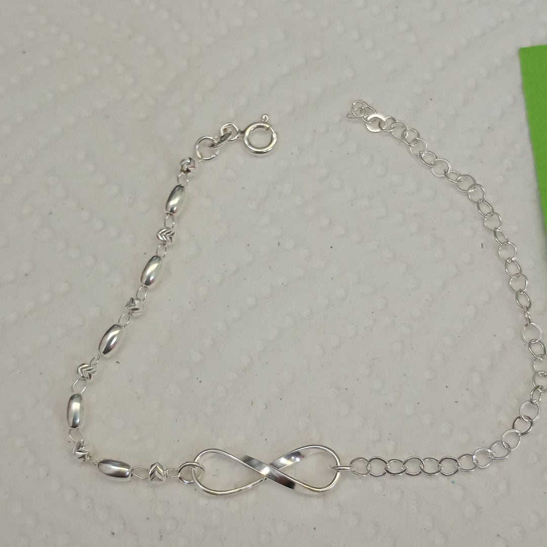 PULSERA TEJIDO INFINITO PLATA .925 18 CM 2.3 GR (NUEVO)