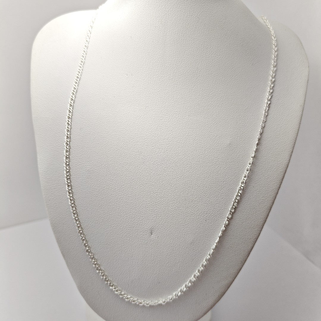 CADENA TEJIDO ESLABONES PLATA .925 55 CM 4.2 GR (NUEVO)