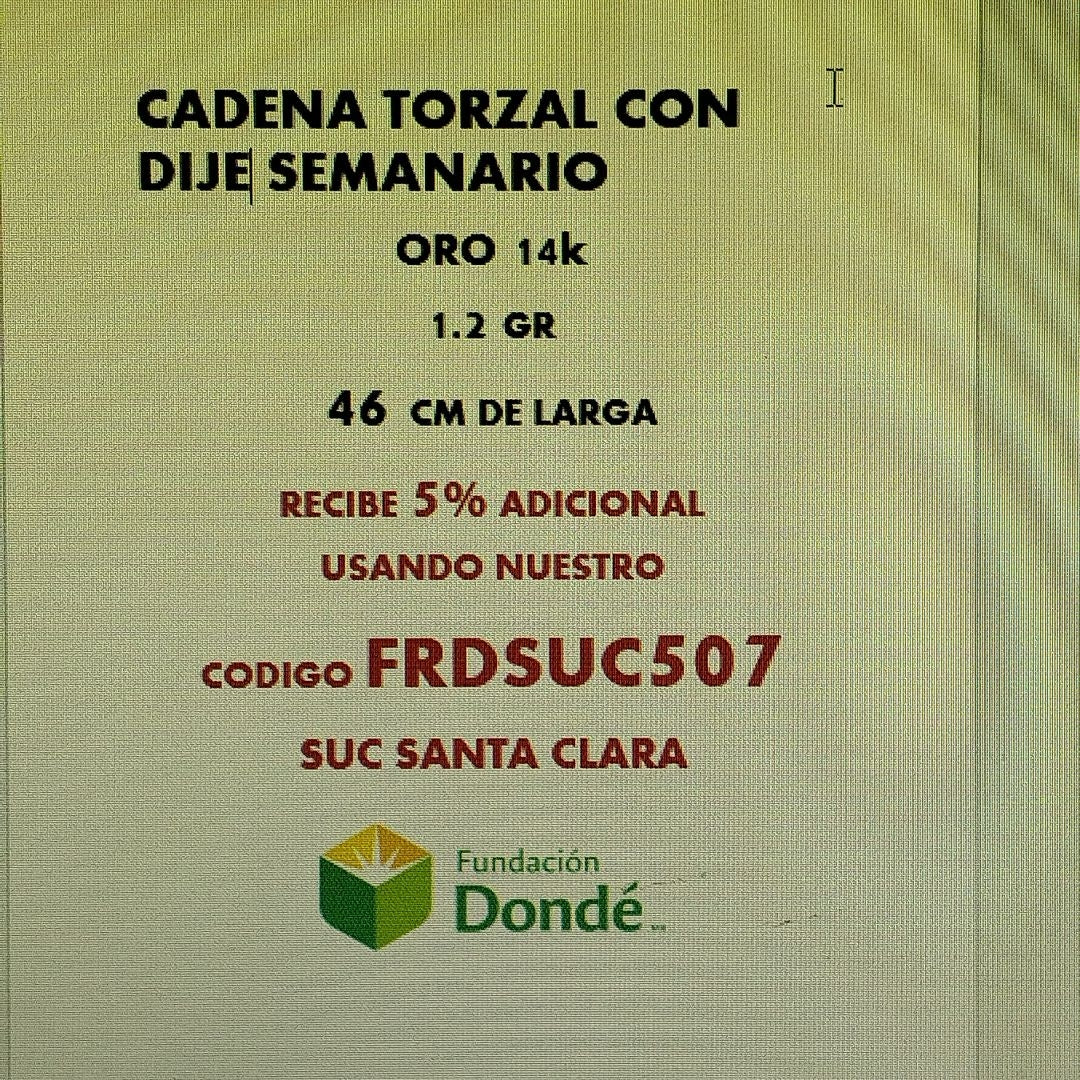 CADENA ORO 14 K 1,20 GRMS (SEMINUEVO)