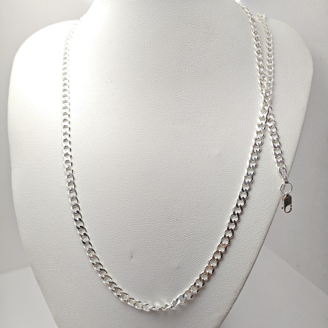 CADENA TEJIDO BARBADO PLATA .925 60 CM 13.7 GR (NUEVO)