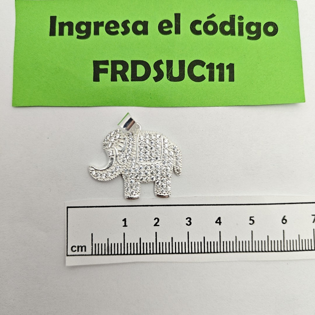 DIJE ELEFANTE C/CIRCONIAS PLATA .925 5.2 GR (NUEVO)
