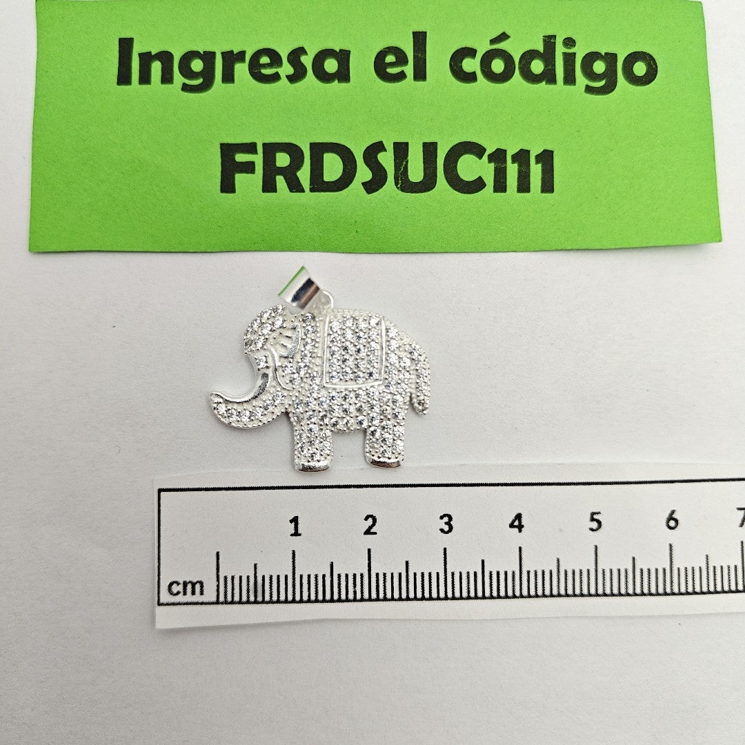 DIJE ELEFANTE C/CIRCONIAS PLATA .925 5.2 GR (NUEVO)