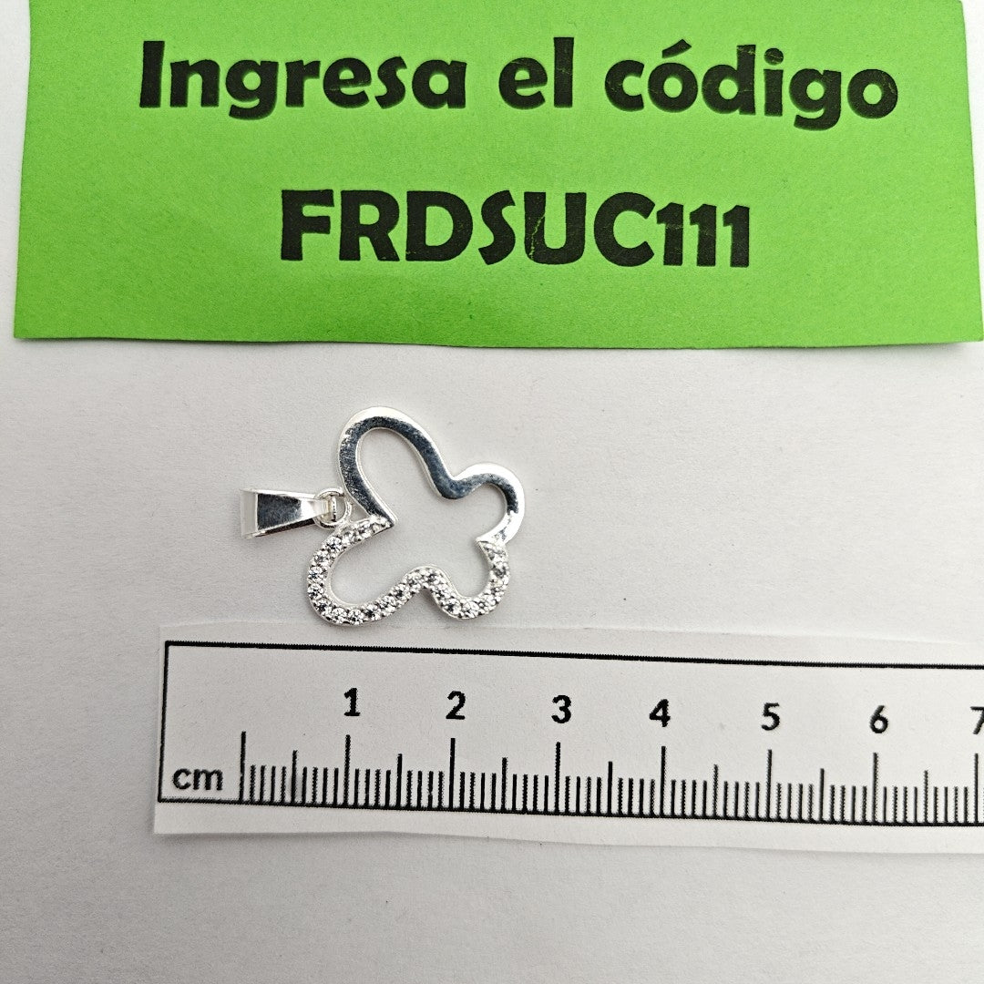DIJE MARIPOSA C/CIRCONIAS PLATA .925 2.2 GR (NUEVO)