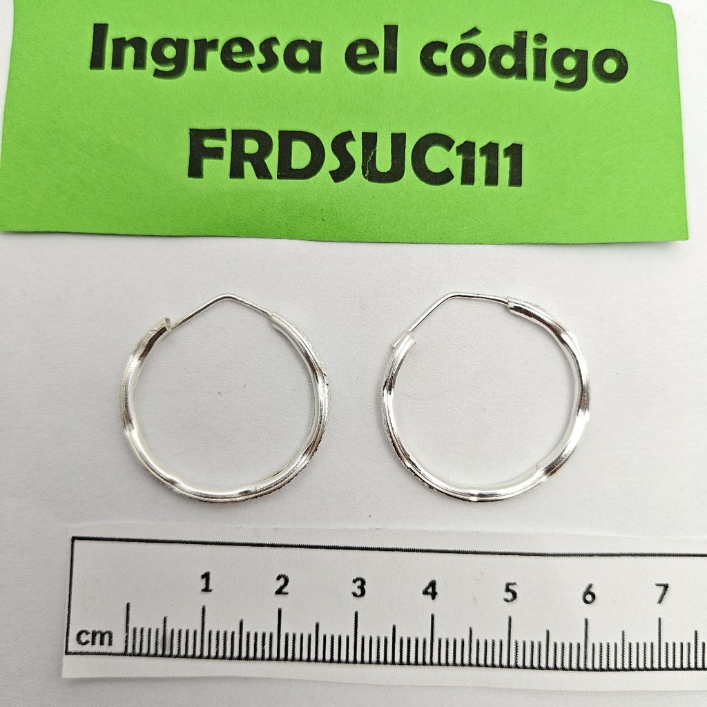 PAR ARRACADAS LABRADAS PLATA .925 2.5 GR (NUEVO)