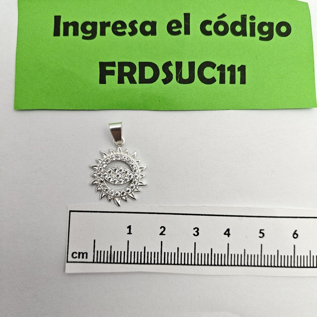 DIJE OJO MAGICO CON CIRCONIAS PLATA .925 2 GR (NUEVO)