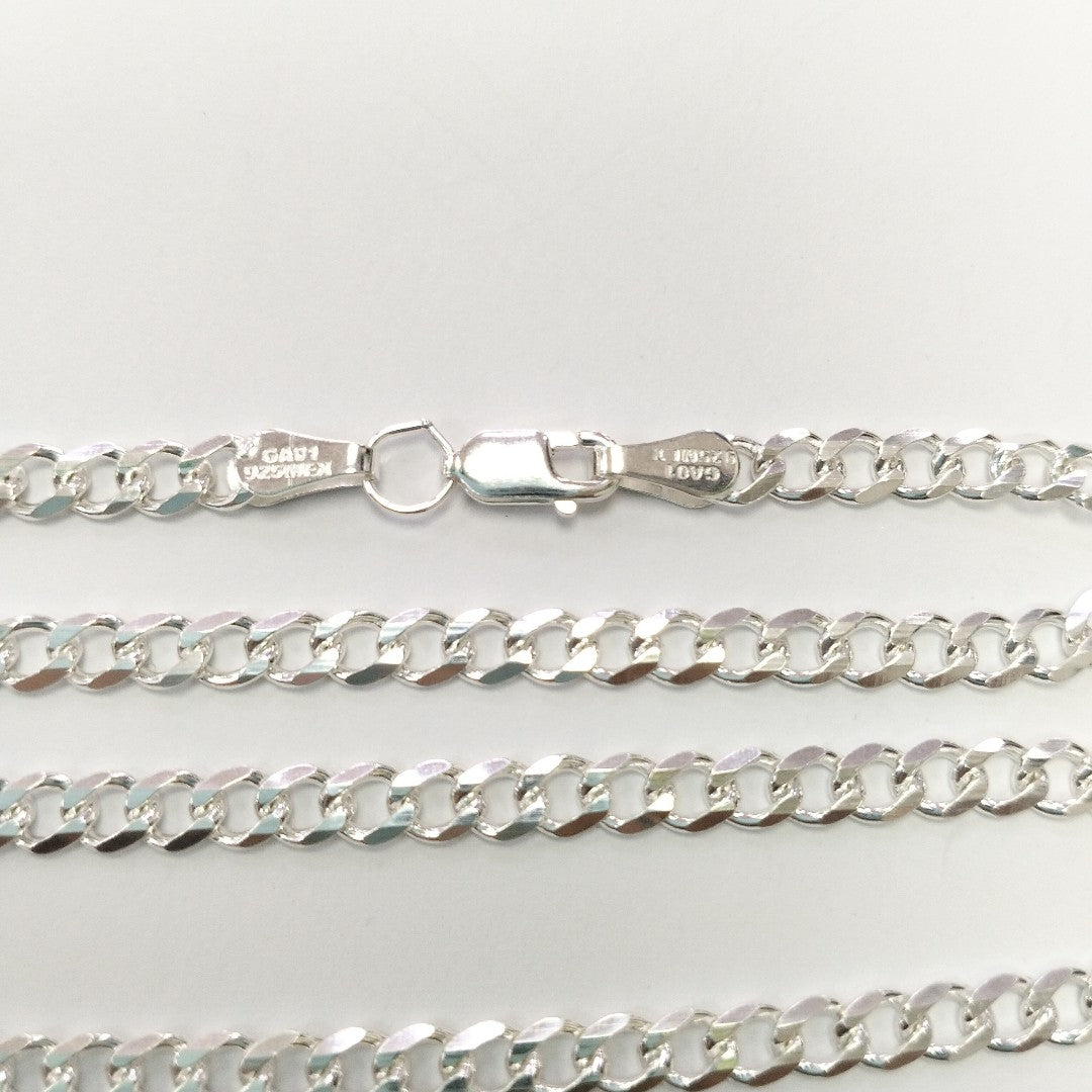 CADENA TEJIDO BARBADO PLATA .925 60 CM 13 GR (NUEVO)