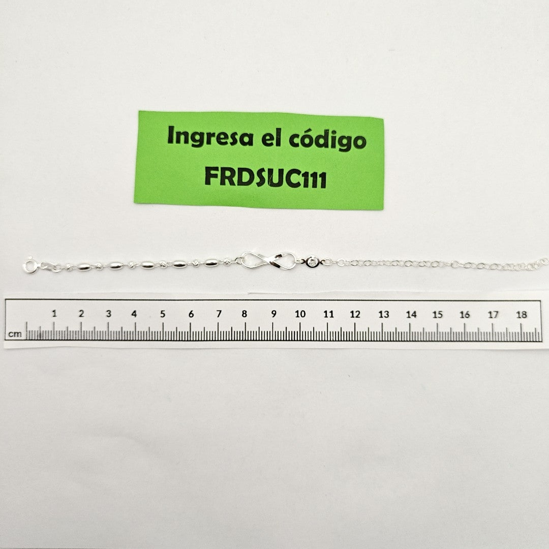 PULSERA TEJIDO ESPECIAL PLATA .925 18 CM 2.6 GR (NUEVO)