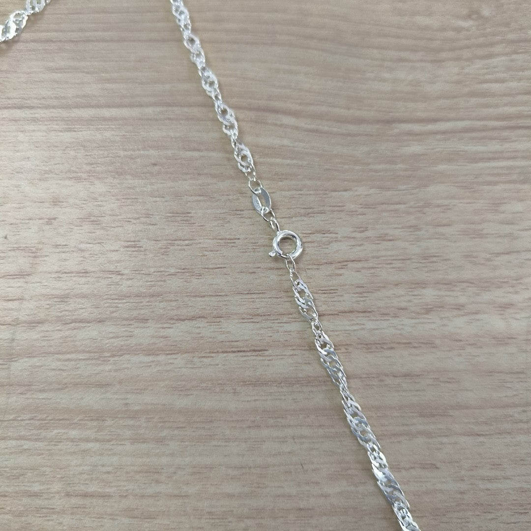 CADENA TEJIDO MEDIO TORZAL PLATA .925 55 CM 5.6 GR (NUEVO)