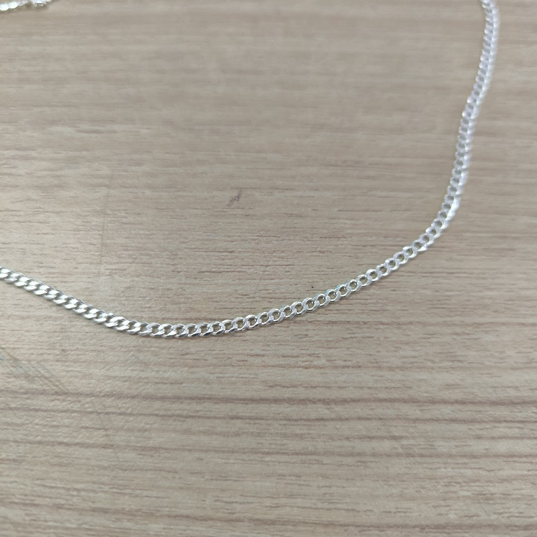 CADENA TEJIDO BARBADO PLATA .925 60 CM 5.5 GR (NUEVO)