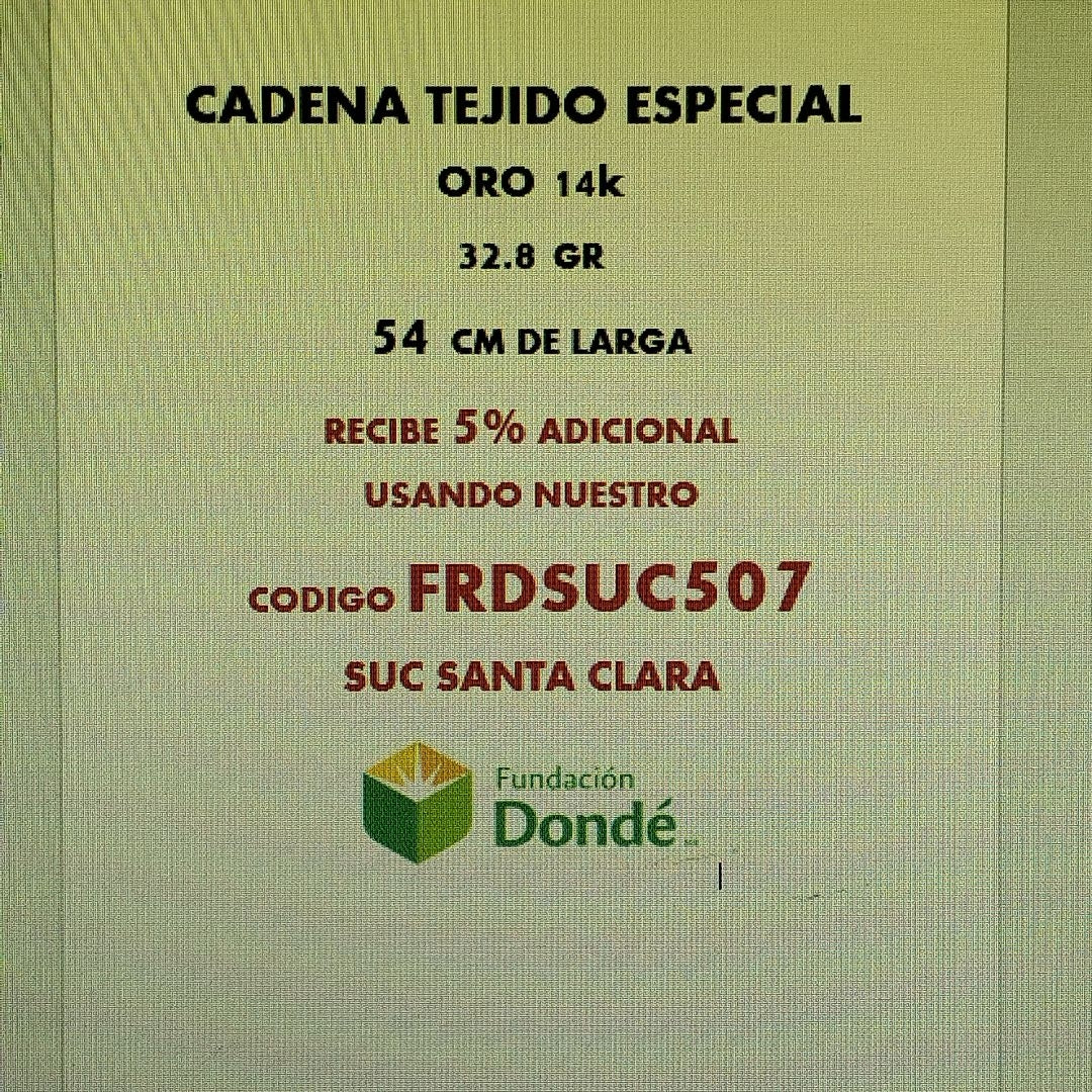 CADENA ORO 14 K 32,80 GRMS (SEMINUEVO)
