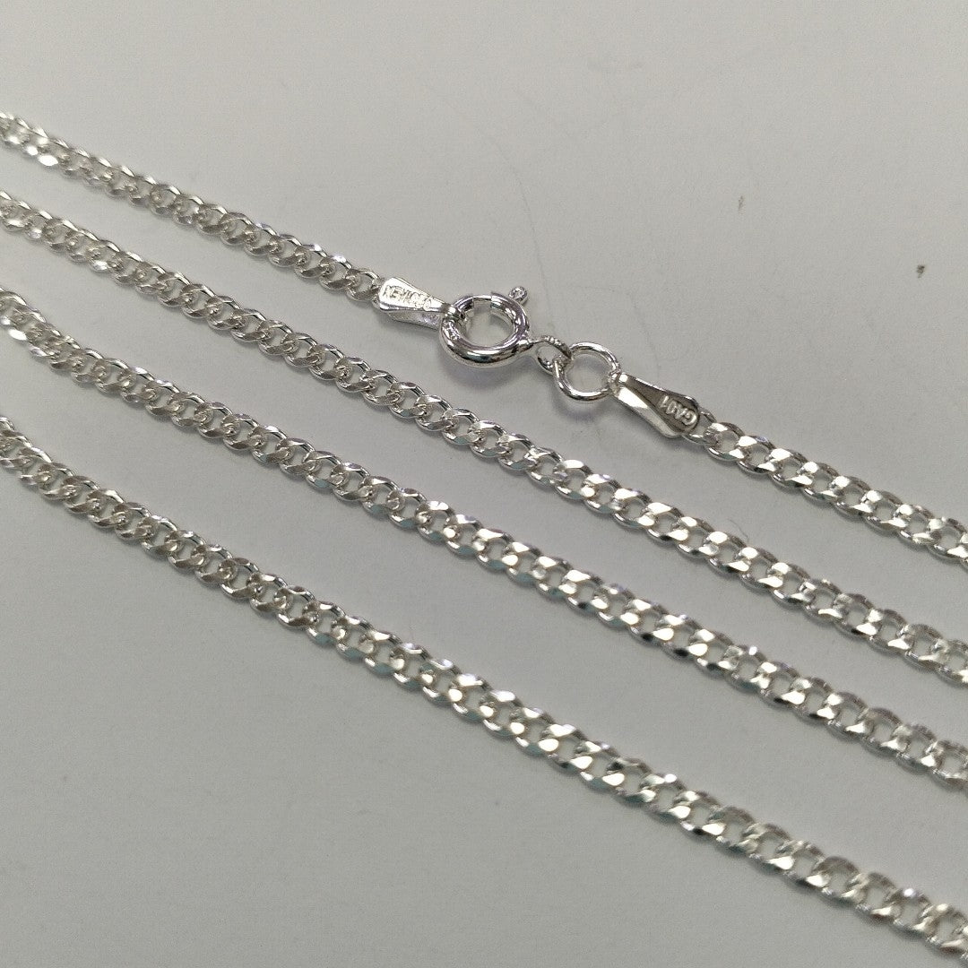 CADENA TEJIDO BARBADO PLATA .925 60 CM 5.7 GR (NUEVO)