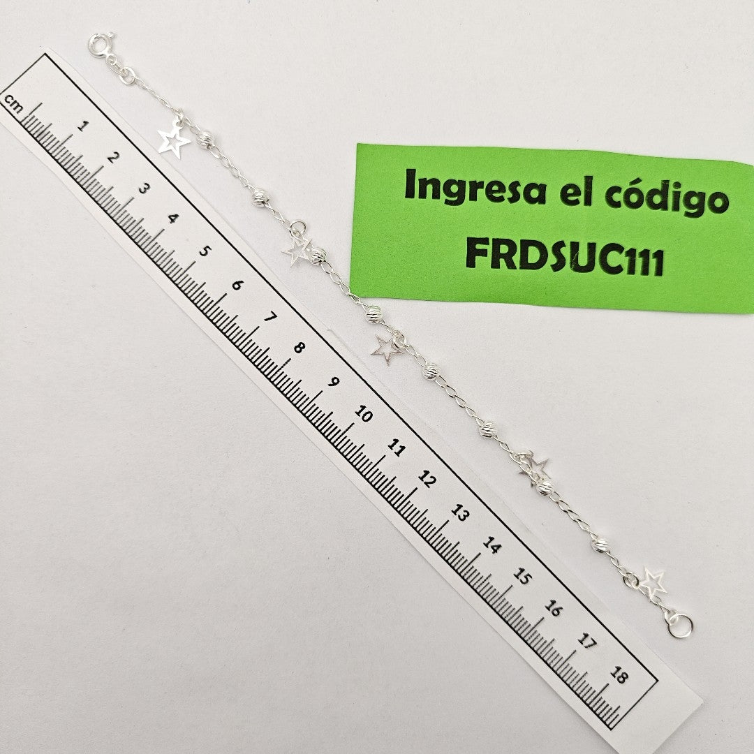 PULSERA TEJIDO ESPECIAL PLATA .925 18 CM 2.7 GR (NUEVO)