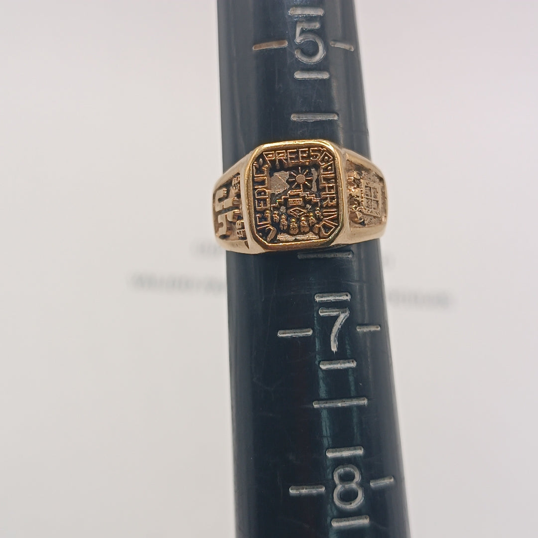 ANILLO DE GRADUACIÓN ORO 10 K 4,90 GRMS (SEMINUEVO)