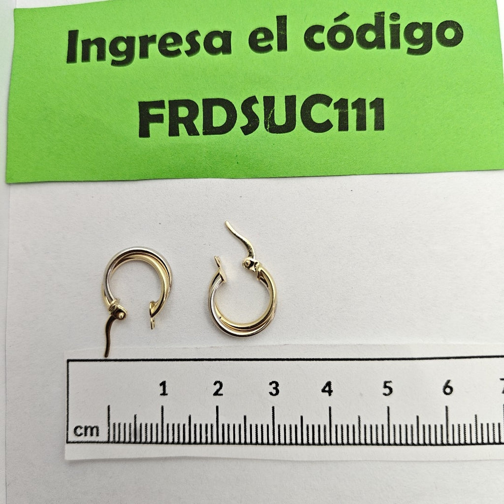 ARRACADAS PAR ORO COMBINADO 14 K 1,30 GRMS (SEMINUEVO)