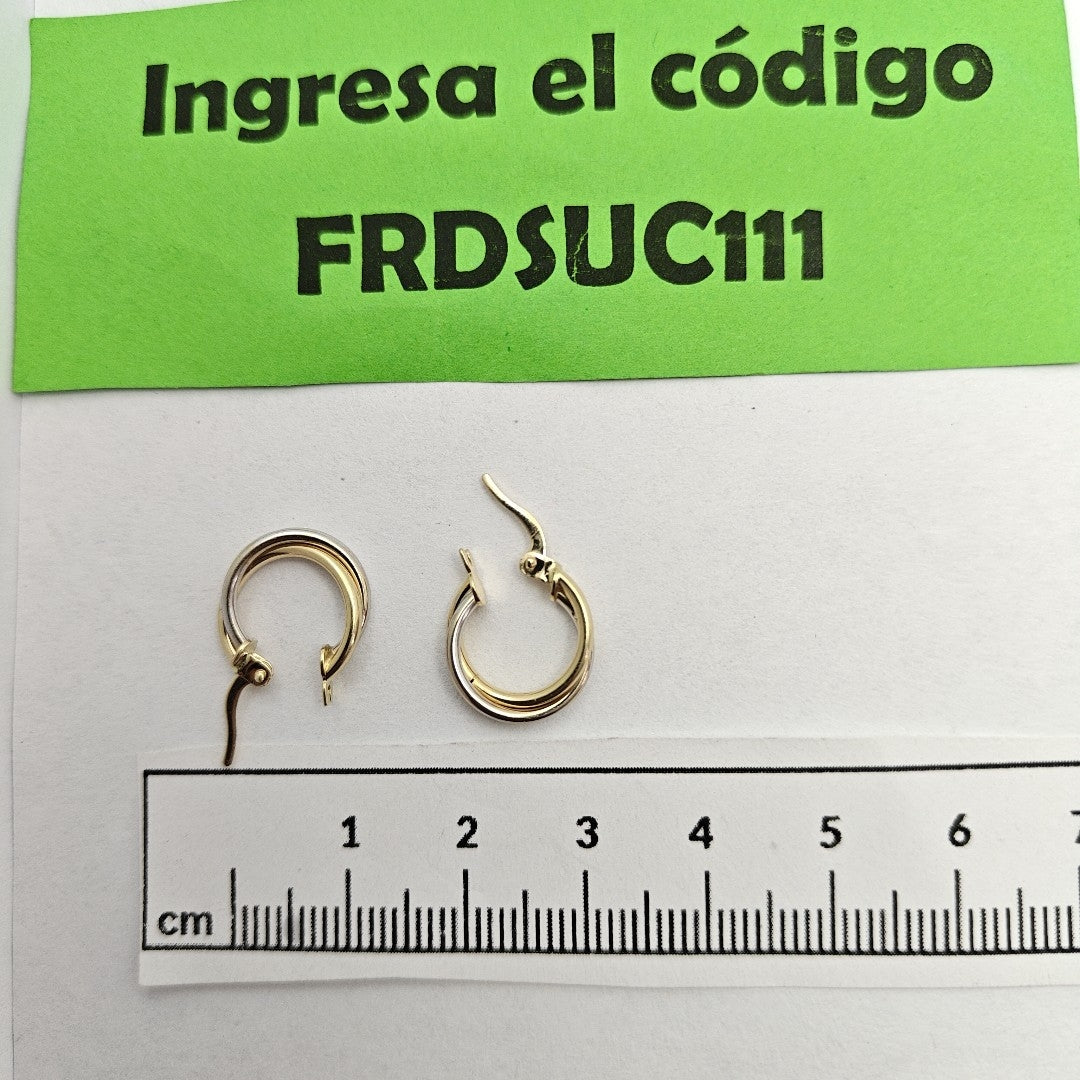 ARRACADAS PAR ORO COMBINADO 14 K 1,30 GRMS (SEMINUEVO)