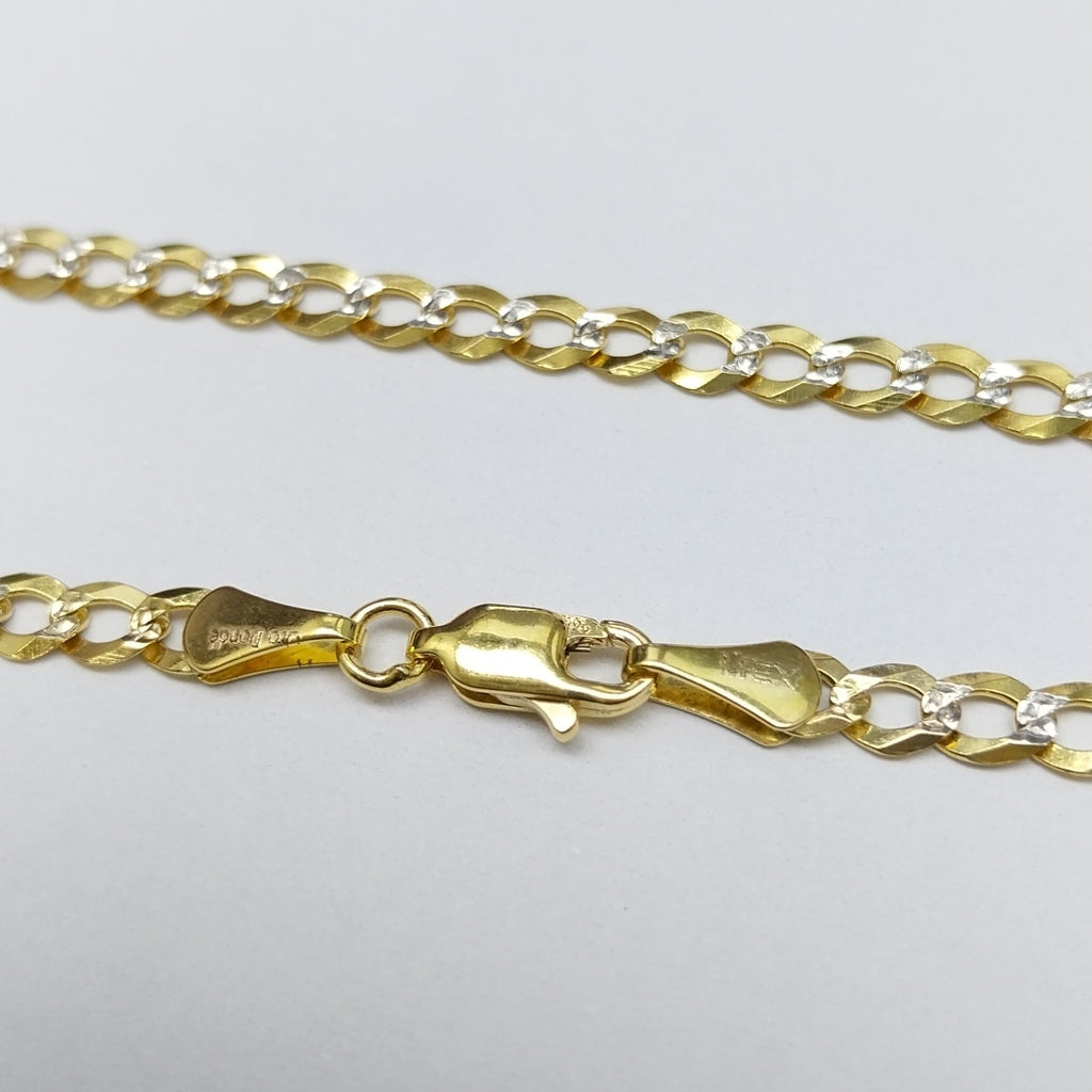 CADENAS BARBADA DIAMANTADA ORO 14K 60 CM 9.5 GR (NUEVO)