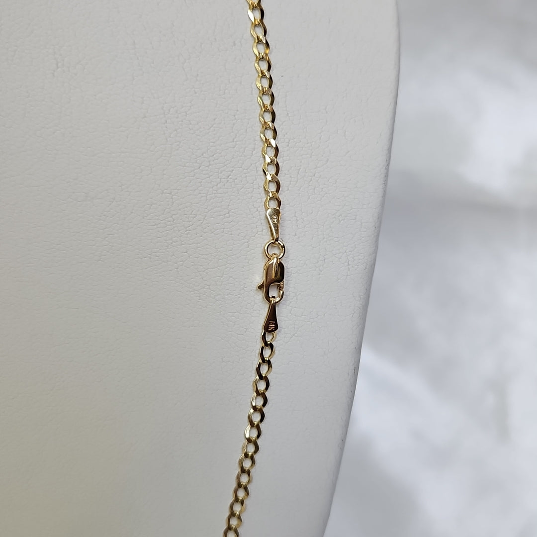 CADENAS TEJIDO BARBADA ORO 14K 60 CM 5.4 GR (NUEVO)