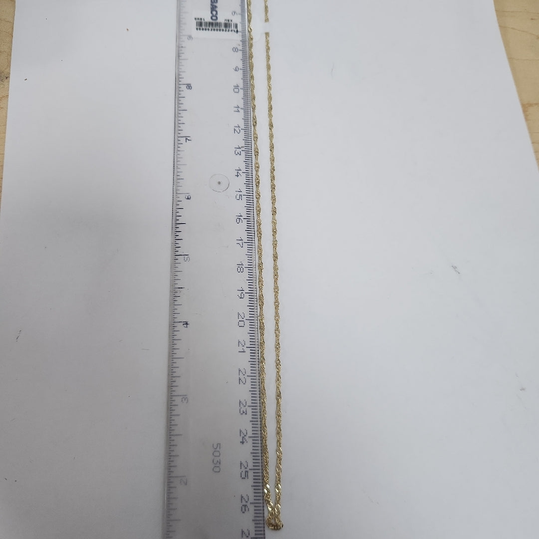 CADENAS TEJIDO MEDIO TZL ORO 14K 55 CM 3.1 GR (NUEVO)