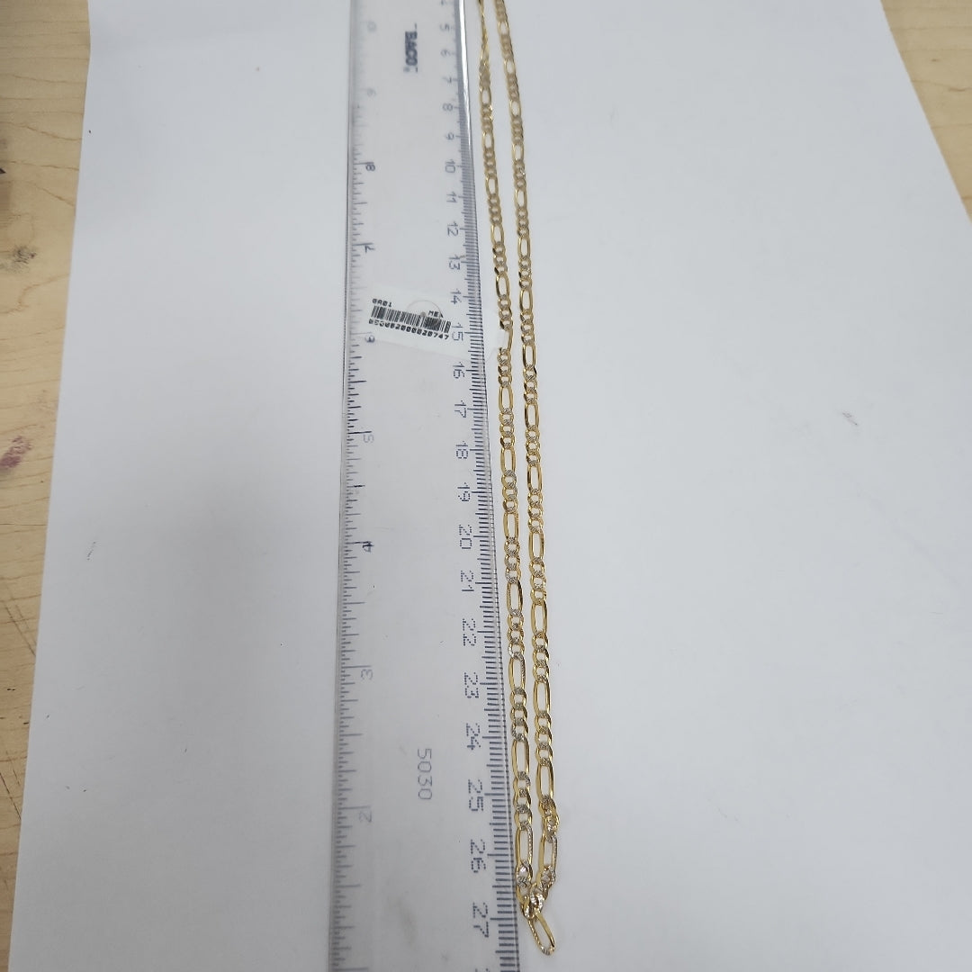 CADENAS TEJIDO 3X1 DIAMANTADO ORO 10K 55 CM 6.2 GR (NUEVO)
